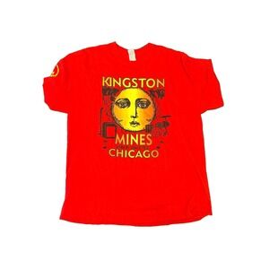 Kingston Mines Blues Alley Chicago T-Shirt Red Graphic Tee Mens Size xLarge